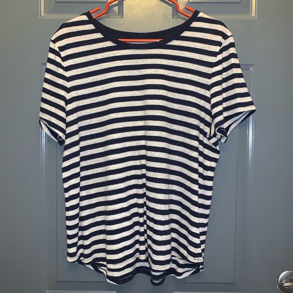 Navy Blue/White Striped Old Navy T-Shirt